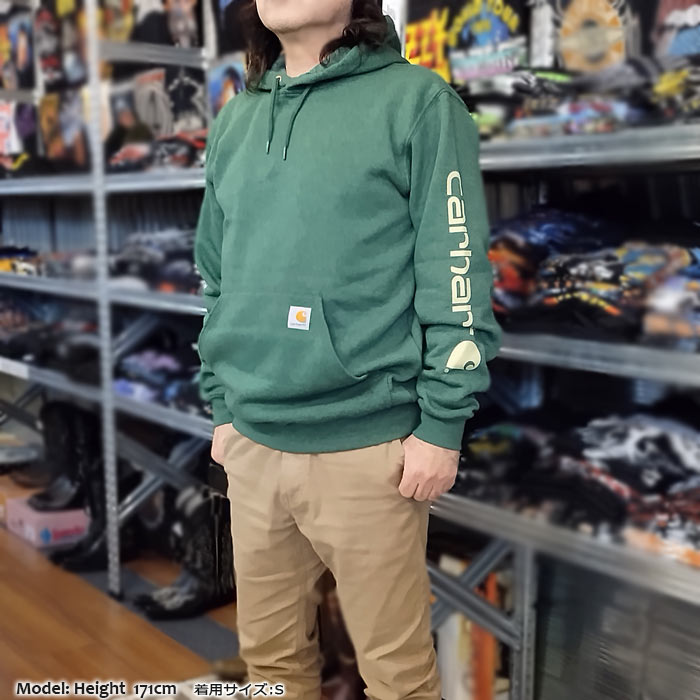 Carhartt(カーハート) SLEEVE LOGO HOODED SWEAT[CRHTTK288] パーカ フードスウェット ロゴ ミリタリー プルオーバー裏起毛 アメカジ【RCP】