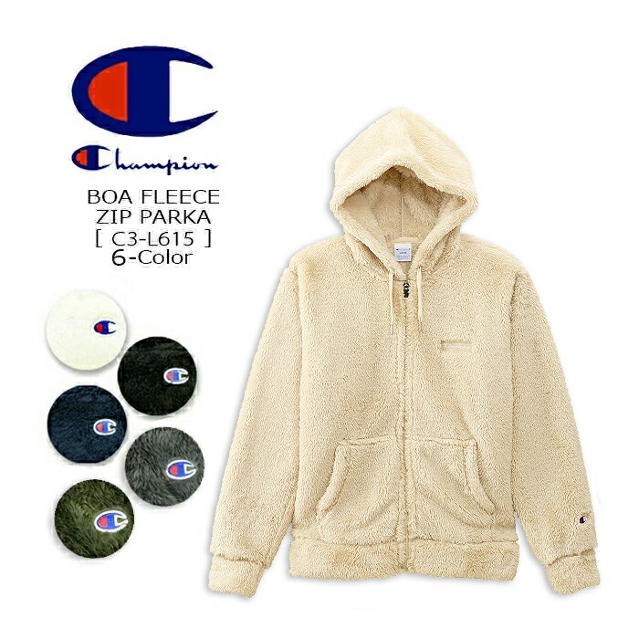 チャンピオン ボアジャケット メンズ CHAMPION(チャンピオン) Fleece Zip Hooded Jacket [C3-L615] BOA BASIC ボア フリース　ジップフード ロゴ パーカ2021FW 無地　アメカジ メンズ【\7,040】【smtb-kd】【RCP】