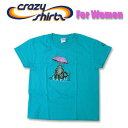 Crazy Shirts(クレイジーシャツ)-Womens- S/S Mini Tee @Kliban Cats 2004116 UMBRELLA CAT クリバンキャット/半袖/Tシャツ/HAWAII/ハワイ/ネコ レディース【RCP】