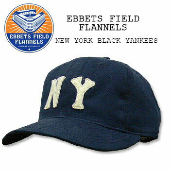 EBBETS FIELD FLANNELS(エベッツ フィールド フランネルズ) BASEBALL CAP 3 NEW YORK BLACK YANKEES Navyキャップ/帽子/野球 別注 フリーサイズ USALEATHER STRAP レザー ストラップ【RCP】