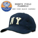 EBBETS FIELD FLANNELS(Gxbc tB[h tlY) BASEBALL CAP[#3] NEW YORK BLACK YANKEES NavyLbv/Xq/싅 ʒ@t[TCY@USALEATHER STRAP U[ XgbvyRCPz