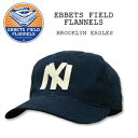 EBBETS FIELD FLANNELS(エベッツ フィールド フランネルズ) BASEBALL CAP 4 BROOKLYN EAGLES Navyキャップ/帽子/野球 別注 フリーサイズ USALEATHER STRAP レザー ストラップ【RCP】