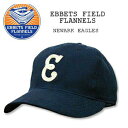 EBBETS FIELD FLANNELS(エベッツ フィールド フランネルズ) BASEBALLCAP NEWARK EAGLES Navyキャップ/帽子/野球 別注　フリーサイズ　USA綿　コットンLEATHER STRAP レザー ストラップ 