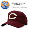 EBBETS FIELD FLANNELS(エベッツ フィールド フランネルズ) BASEBALL CAP 6 Burgundy PITISBURGH CRAWFORDS ベースボールキャップキャップ 帽子 野球 別注 フリーサイズ USA 米国製別注 綿 コットン素材 LEATHER STRAP レザー ストラップ 【RCP】