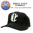 EBBETS FIELD FLANNELS(エベッツ フィールド フランネルズ) BASEBALL CAP 11 Black NEW YORK KNICKEBOCKERS 1912 キャップ/帽子/野球 WESTWAVE別注 フリーサイズ USALEATHER STRAP レザー ストラップ 綿 コットン【RCP】