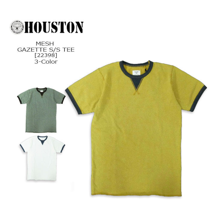 Rakuten - HOUSTON ヒューストン MESH GAZETTE S/S TEE[22398] メッシュ ガゼット 半袖TEE メンズ アメカジ【\6,490】【RCP】