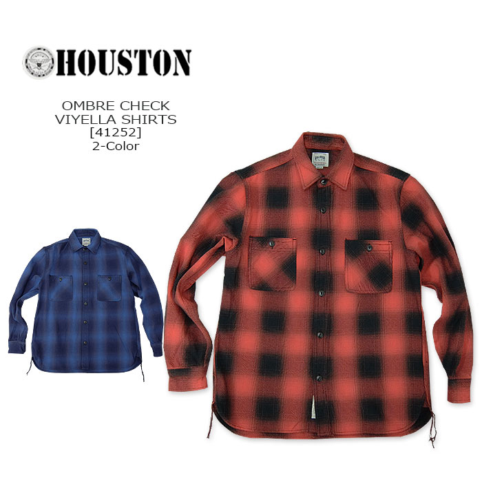 HOUSTON(ヒューストン) OMBRE CHECK VIYELLA L/S SHIRT[41252]2-Color オンブレチェック ビエラシャツ ..