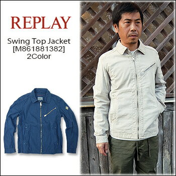 REPLAY(リプレイ) Swing Top Jacket M861881382 薄手 スウィングトップ コットン ジャケット 綿 メンズ アウター【smtb-kd】【RCP】【 33,000】