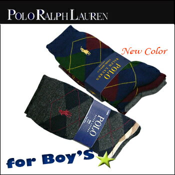 Polo Ralph Lauren(ポロ ラルフローレン) -Boys- Argyle Slack 3-Pack Sock[B61003BPK] Boy's ボーイズ ソックス 靴下 3枚組 男女兼用【RCP】