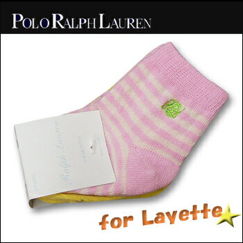 Polo Ralph Lauren(ポロ ラルフローレン)-Layette Girl- Gingham/Flower/Stripe 3-Pack Crew[G41033LPK] 新生児 6ヶ月 子供用 ソックス 靴下 3枚組 女の子 【smtb-KD】【RCP】