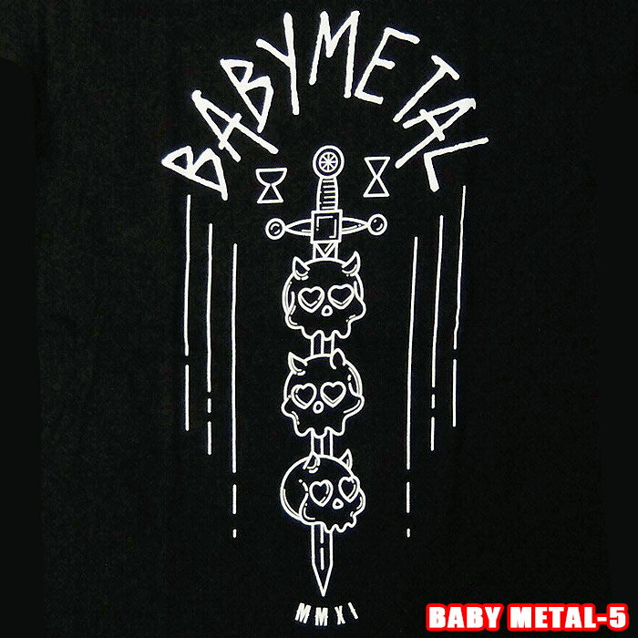 ROCK TEE BABY METAL-5[ベビーメタル] Skulls On Sword ロックTシャツ バンドTシャツ ROCK T バンT【smtb-kd】【RCP】英国/米国のオフィシャルライセンス