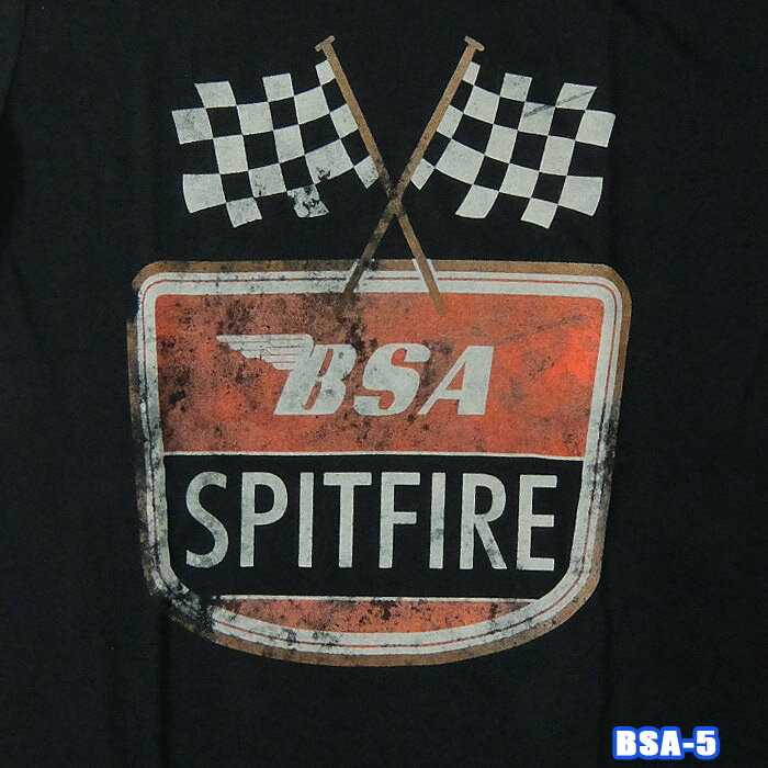 CAR&BIKE BSA-5[ビーエスエー] Spitfire Flag バイクTシャツ　バーミンガム・スモール・アームズ 【smtb-kd】【RCP】英国/米国のオフィシャルライセンス