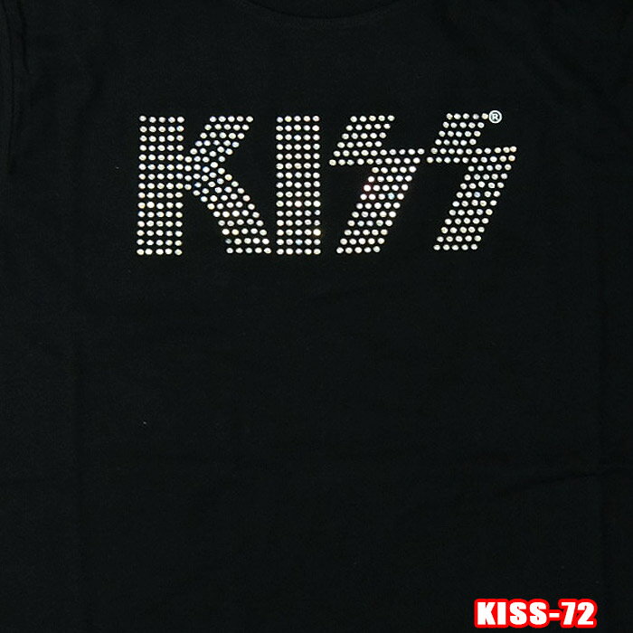 ROCK TEE KISS-72 Logo Diamanteラインストーン ロックTシャツ バンドTシャツ ROCK T バンT英国/米国のオフィシャルライセンス