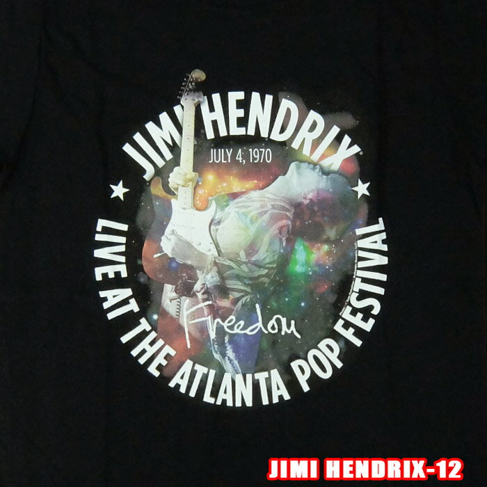 Rakuten - ROCK TEE JIMI HENDRIX -12[ジミ・ヘンドリックス] ATLANTA POP FESTIVAL 英国/米国のオフィシャルライセンス ロックTシャツ バックプリント バンドTシャツ バンT