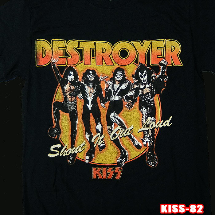 ROCK TEE KISS-82 DESTROYER ロックTシャツ バンドTシャツ ROCK T バンT英国/米国のオフィシャルライセンス