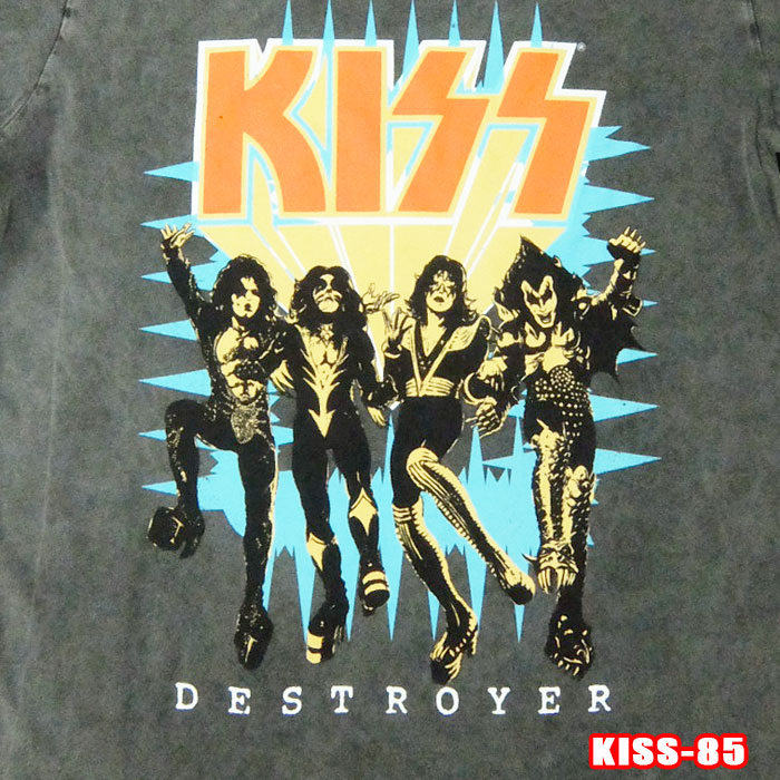 ROCK TEEKISS-85 DESTROYER 3D LOGO ロックTシャツ バンドTシャツ ROCK T バンT英国/米国のオフィシャルライセンス