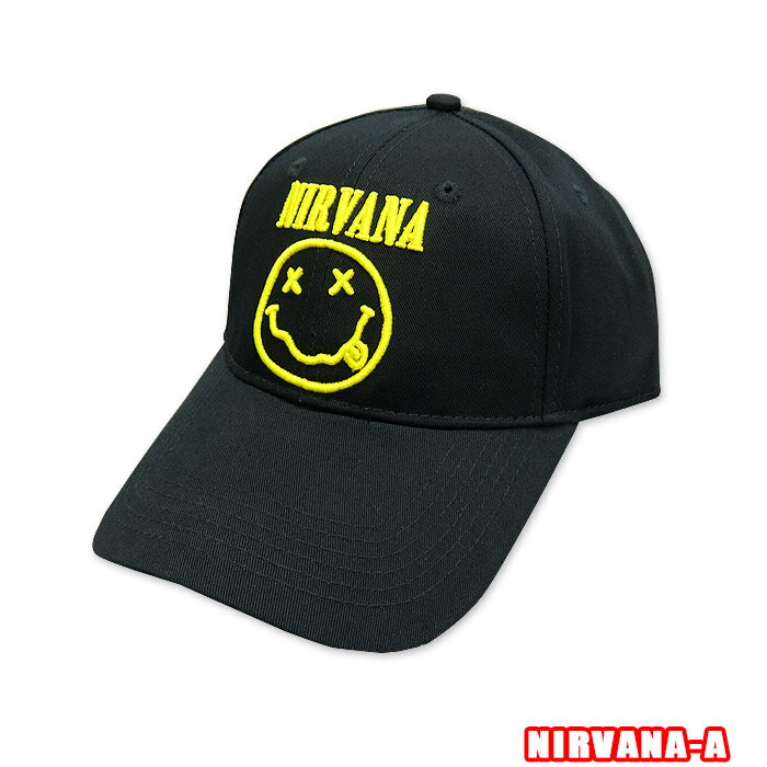 ROCK CAP NIRVANA-CAP-A CAPキャップ　LOGO スマイリー　帽子 スナップバックアジャスター バンドキャップ ロックキャップ英国/米国のオフィシャルライセンス