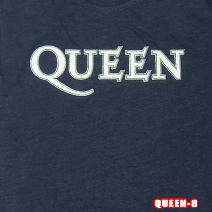 Rakuten - ROCK TEE QUEEN-8[クイーン]LOGO & CLEST APP SLUB英国/米国のオフィシャルライセンス ロックTシャツ ワッペン バンドTシャツ バンT