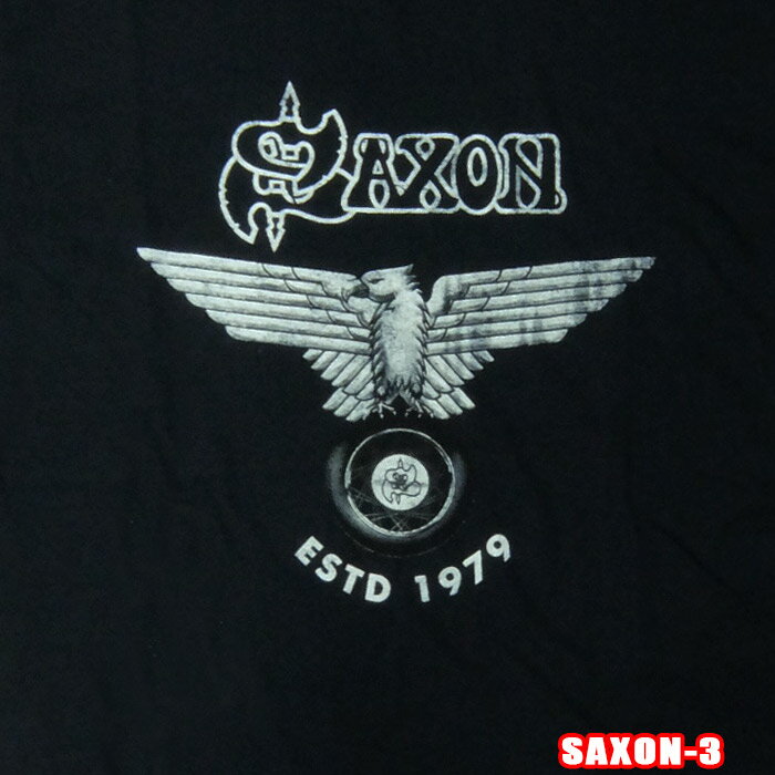 ROCK TEE SAXON - 3 サクソン ESTD 1979 ロックTシャツ バンドTシャツ ROCK T バンT 【RCP】英国/米国のオフィシャルライセンス