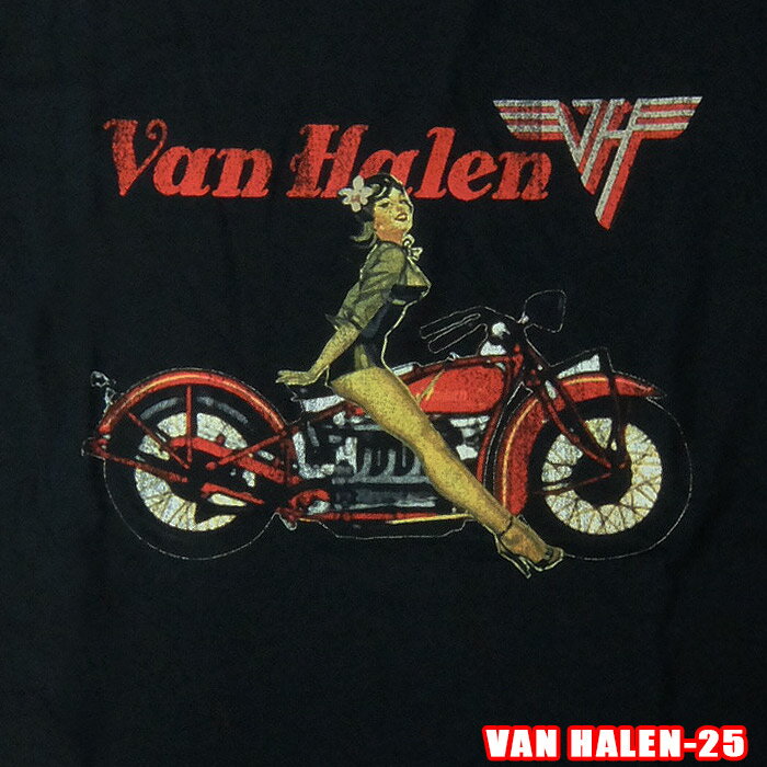 ROCK TEE VAN HALEN-25[ヴァンヘイレン] PINUP MOTORCYCLE ロックTシャツ バンドTシャツ ROCK T バンT【RCP】英国/米国のオフィシャルライセンス