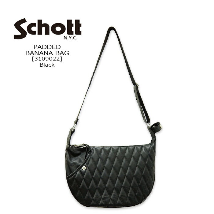 Schott(ショット) PADDED BANANA BAG[3109022] パデッドバナナバッグ 牛革 ショルダーバッグ ワンショルダーバッグレザー バイカー グローブホルダーバイカー バイク【RCP】【\42,900】