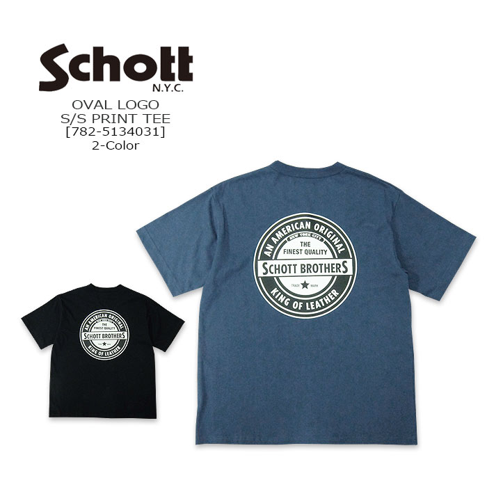 Rakuten - Schott(ショット) PRINT S/S TEE OVAL LOGO[782-5134031] オーバルロゴ プリント 半袖Tシャツ メンズ アメカジ バックプリントバイク バイカー 【\7,150】【RCP】