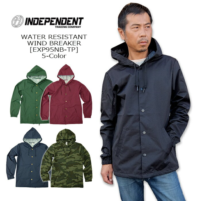 楽天WEST WAVEINDEPENDENT（インディペンデント） Water Resestant Hooded Wind Breaker [EXP95NB-TP] 撥水 フード ウインドブレーカー コーチジャケット スナップ アメカジ メンズ米国【\7,590】【smtb-kd】【RCP】