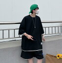 M-4XL 全8色 セットアップ 半袖Tシャツ ショートパンツ メンズ ジャージ上下セット スウェット 半袖 ハーフパンツ ゆったり 無地 夏物 部屋着 アウトドア 大きいサイズ かっこいい 通学 通勤 カジュアル おしゃれ