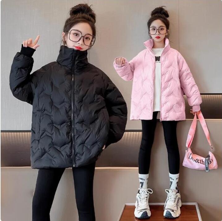 キッズ ダウンジャケット 女の子 子供服 女児 ダウンコート アウター あったか キッズコート 中綿ジャケット 薄手 軽量 フード付き 防寒 防風 通学 通園 ...