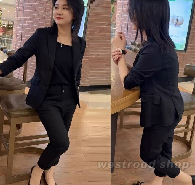乐天商城 - パンツセットアップ レディース スーツ 通勤 就活 上下セット テーパードパンツ ロングパンツ 9分丈 春 夏 カジュアル おしゃれ フォーマル セレモニースーツ パンツスーツ ビジネススーツ 入学式 卒業式 仕事 着痩せ 女性 大人かっこいい