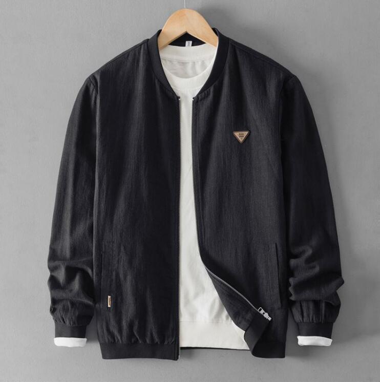 麻ジャケット メンズ ノーカラージャケット おしゃれ アウター ジップアップ スタ...