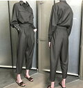 オシャレ ジャンプスーツ レディース サロペット 9分丈 長袖 春秋 オールインワン つなぎ 無地 大きいサイズ きれいめ 連体服 上品 フォーマル カジュアル...