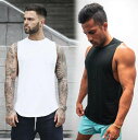 トレーニングウェア タンクトップ メンズ ノースリーブTシャツ 筋トレ ジム スポーツウェア フィットネス コットン トップス ジョギング ランニンシャツ 吸汗...