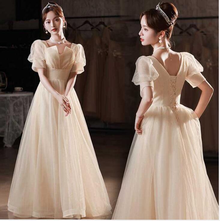 【送料無料】ウェディングドレス お花嫁 パーティードレス Aラインドレス タイトワンピース 高級 ロングドレス マキシドレス 半袖 結婚式ドレス イブニングドレ...