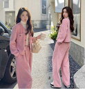 セットアップ ジャケット ロングパンツ ゆったり おしゃれ レディース バギーパンツ 長袖ジャケット ショート丈 上下2点セット アウター 防寒 暖かい 高身長 楽ちん シンプル カジュアル 可愛い ガウチョパンツ 大人 学生 20代 30代 40代 プレゼント