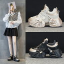 厚底 スニーカー レディース ダッドスニーカー カジュアルシューズ レースアップ 美脚 軽量 7cm身長アップ 女性 おしゃれ 疲れない 歩きやすい 靴 厚底靴...