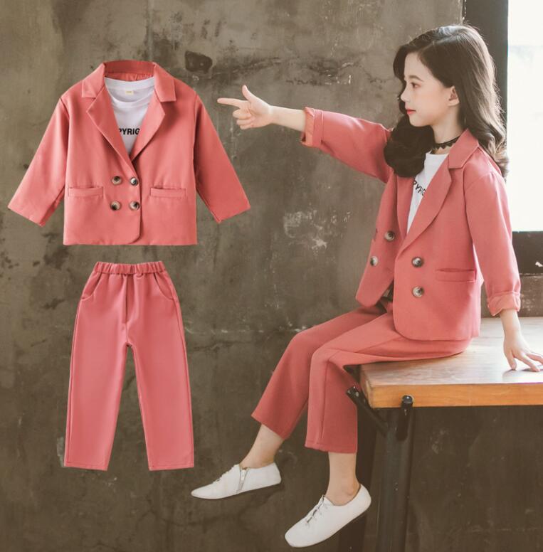 110 120 130 140 150 160cm 上下2点セット フォーマルスーツ パンツスーツ 女の子 韓国子供服 スーツセットアップ ジャケット パンツ ...