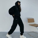 秋冬新作 パーカー&ロングパンツ ジャージ上下セット レディース ルームウェア スウェットパーカー 大きいサイズ ゆったり 無地 長袖 フード付き スポーツ ダ...