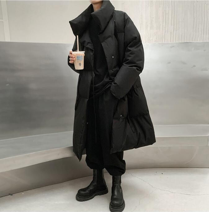 大きいサイズS-2XL メンズ ダウンジャケット ロングコート ダウンコート 中綿コート ジャンパー ハイネック あったか 厚手 保温 防寒ジャケット ゆったり ビッグシルエット 韓国ファッション 紳士 男性着 暖かい 通学 通勤 冬服 冬物