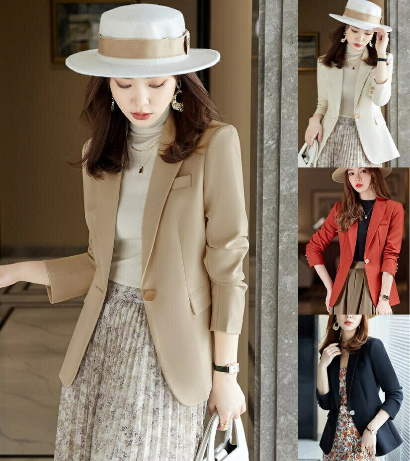 スーツ ジャケット テーラードジャケット シンプル レディース 長袖 秋冬 カジュアル トップス コート ミディアム丈 大きいサイズ 可愛い 着痩せ フォーマル...