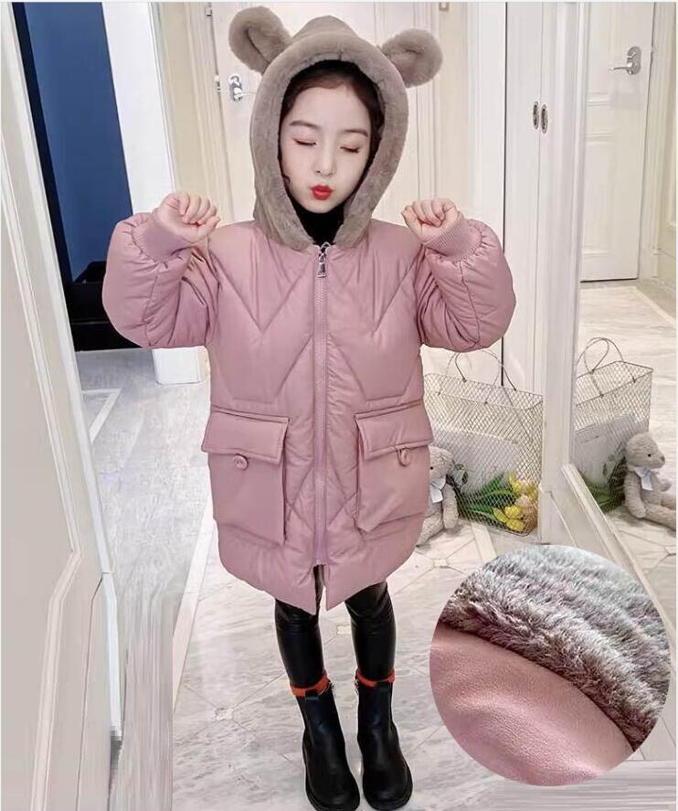 可愛い 中綿コート 女の子 ベビー キッズコート 中綿ジャケット ダウン風 アウター 秋冬 冬服 フード付き キルティングコート 裏起毛 裏ボア 厚手 防寒 あ...