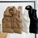M/L/XL/XXL ベスト レディース ダウンベスト 中綿ベスト ダウンジャケット キルティング ショット丈コート 無地 ノースリブ ゆったり 体型カバー 大きいサイズ おしゃれ シンプル カジュアル 女性 あったか 厚手 綿入り 寒さ対策 チョッキ 通勤通学 コーデ 韓国ファッション(4)