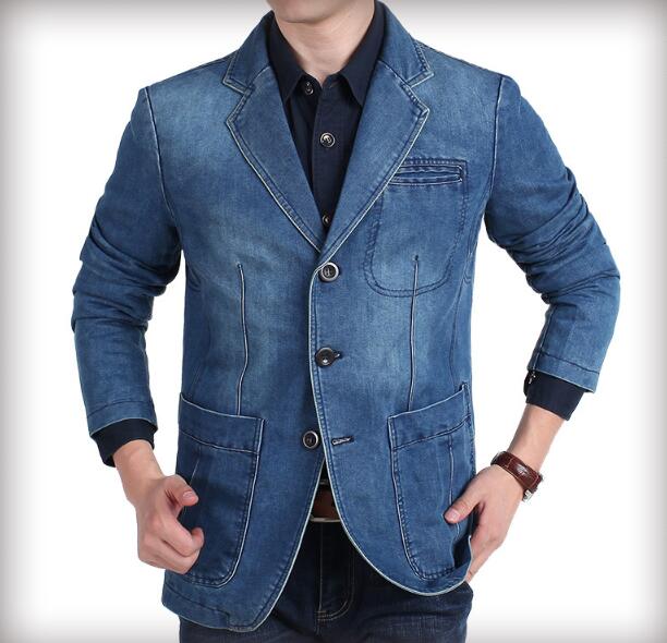 大きいサイズM~4XL メンズ テーラードジャケット ブレザー 長袖 3つボタン スリム デニムコート デニムジャケット Gジャン ポケット付き ヴィンテージ ...