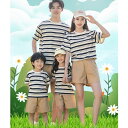 親子 ペアルック tシャツ ショートパンツ 半袖 ボーダー柄 可愛い ペアtシャツ 家族 お揃い 親子ペア キッズ 子供服 親子コーデ 赤ちゃん パパ 男の子 ...