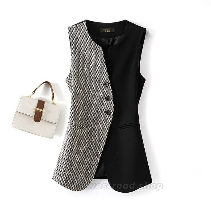 Rakuten - オシャレ ベスト レディース ジレ ベスト ロングジレ ノースリーブトップス テーラードジャケット バイカラー 前開き スリム 女性用 重ね着 オフィス セミフォーマル きれいめ 春秋 大人ファッション お洒落