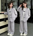 120 130 140 150 160 170cm パンツスーツ 女の子 卒業式 スーツ カジュアルスーツ 上下セットアップ 子供スーツ 大きいサイズ フォーマ...