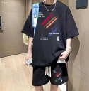 セットアップ メンズ 夏服 半袖 tシャツ ショートハーフパンツ 大人 学生 スポーツ お兄系 人気 男性用 ゆったり 大きいサイズ 春夏 ジャージ 上下 カジ...