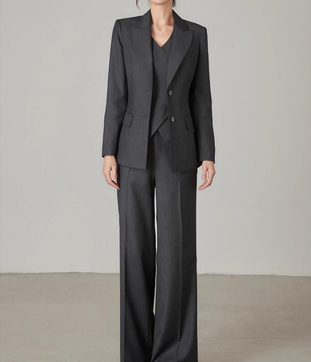 レディース テーラード ジャケット ワイドパンツ パンツスーツ ベスト スーツ 上下2/3点セット フォーマル 高級 上品 ウール20% 事務服 女性用 ミセス 春秋 きれいめ セレモニースーツ ビジネススーツ オフィス 面接 出張 就活 卒業式 入学式 ママスーツ 母の日 プレゼント