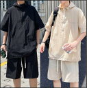 半袖 パーカー ハーフパンツ 春夏 薄手 メンズ カジュアル セットアップ マウンテンパーカー ウィンドブレーカー 上下セット UVパーカー おしゃれ 通気 通勤 通学 旅行 スポーツ 大人 学生 冷感 速乾 紫外線防止 日焼け止め メンズファッション