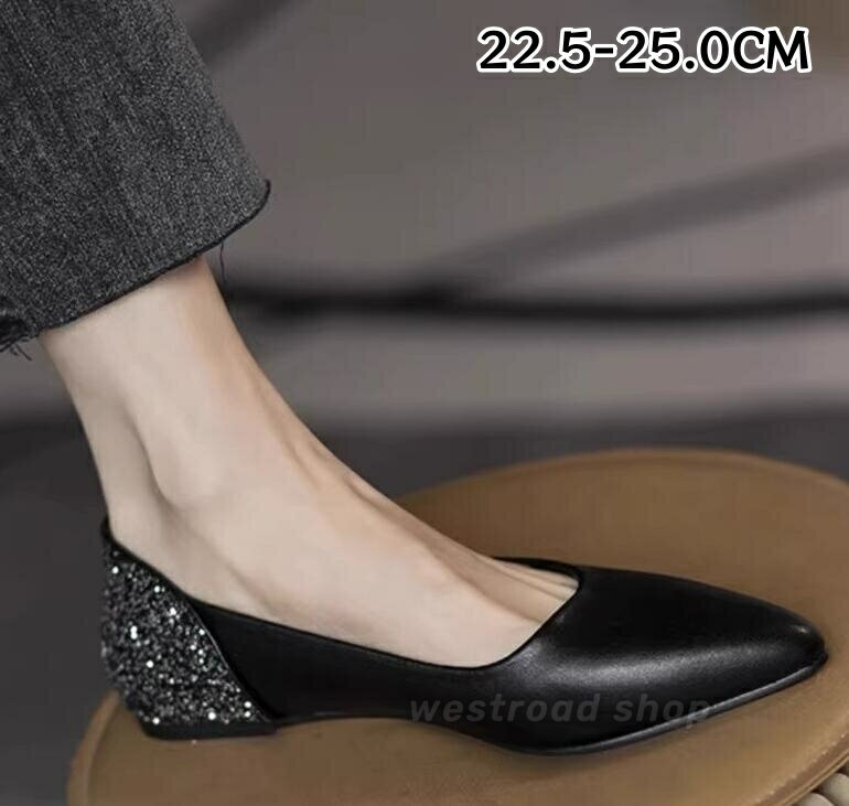 【送料無料】パンプス ローヒール レディース 結婚式 通勤パンプス ぺたんこ フラット オフィスシューズ ポインテッドトゥ 無地 フォーマル 卒業式 入学式 美脚効果 痛くない 歩きやすい 走れるパンプス おしゃれ 22.0~25.0cm